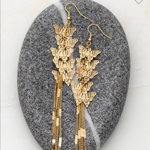Butterfly Gold Tone Earrings
